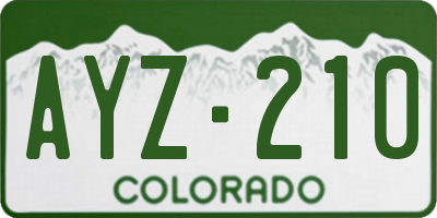 CO license plate AYZ210