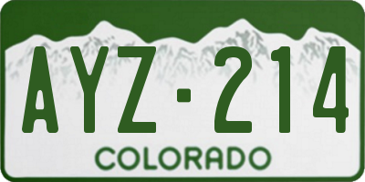 CO license plate AYZ214