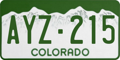 CO license plate AYZ215
