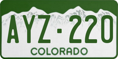 CO license plate AYZ220