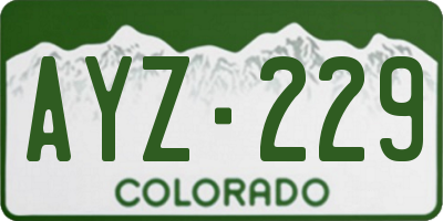 CO license plate AYZ229