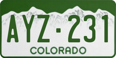 CO license plate AYZ231