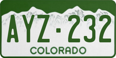 CO license plate AYZ232