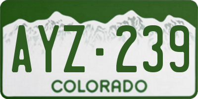 CO license plate AYZ239