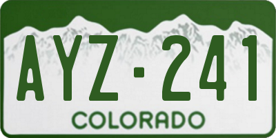 CO license plate AYZ241