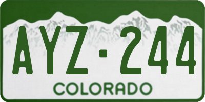 CO license plate AYZ244