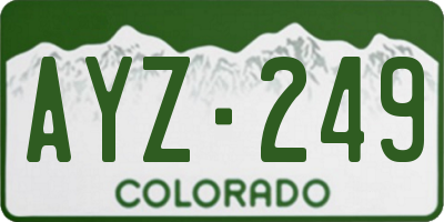 CO license plate AYZ249