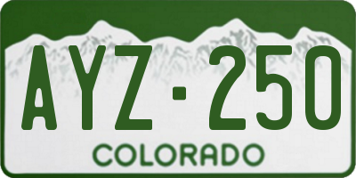 CO license plate AYZ250