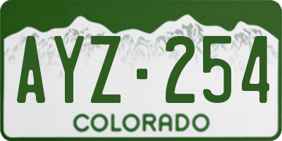 CO license plate AYZ254