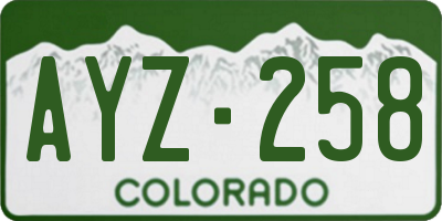 CO license plate AYZ258
