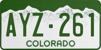 CO license plate AYZ261
