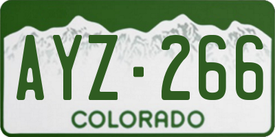 CO license plate AYZ266