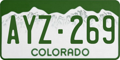 CO license plate AYZ269