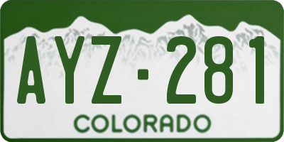 CO license plate AYZ281