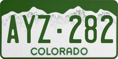 CO license plate AYZ282