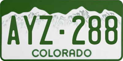 CO license plate AYZ288