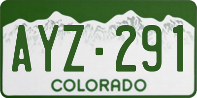 CO license plate AYZ291