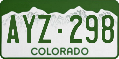 CO license plate AYZ298