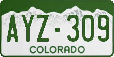 CO license plate AYZ309
