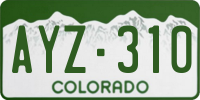 CO license plate AYZ310