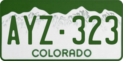 CO license plate AYZ323