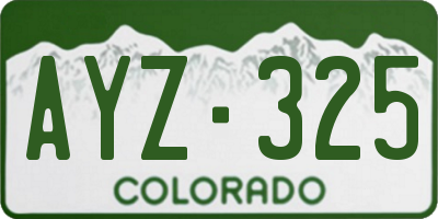 CO license plate AYZ325