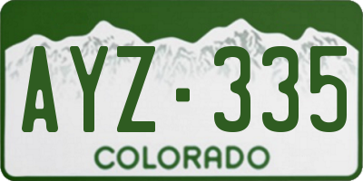 CO license plate AYZ335