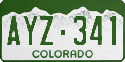 CO license plate AYZ341