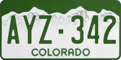 CO license plate AYZ342