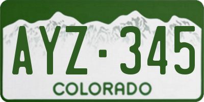 CO license plate AYZ345