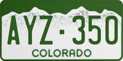 CO license plate AYZ350