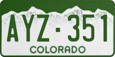 CO license plate AYZ351