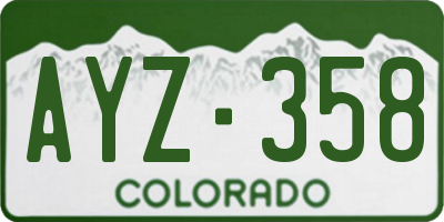 CO license plate AYZ358