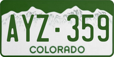 CO license plate AYZ359