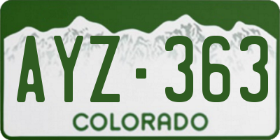 CO license plate AYZ363