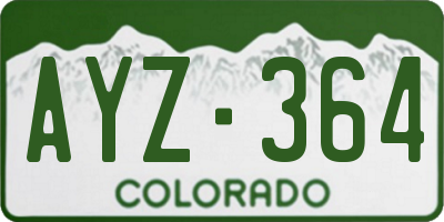 CO license plate AYZ364