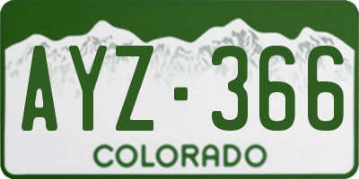 CO license plate AYZ366
