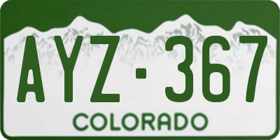 CO license plate AYZ367