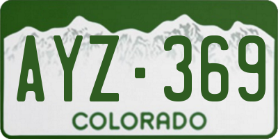 CO license plate AYZ369