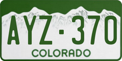 CO license plate AYZ370