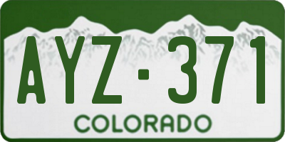 CO license plate AYZ371