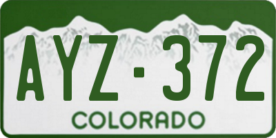 CO license plate AYZ372