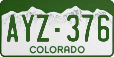 CO license plate AYZ376