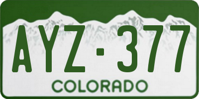 CO license plate AYZ377