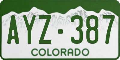 CO license plate AYZ387