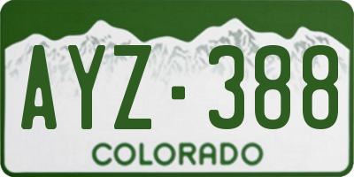 CO license plate AYZ388