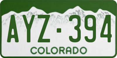 CO license plate AYZ394