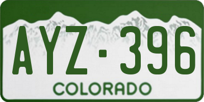 CO license plate AYZ396
