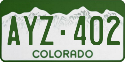 CO license plate AYZ402