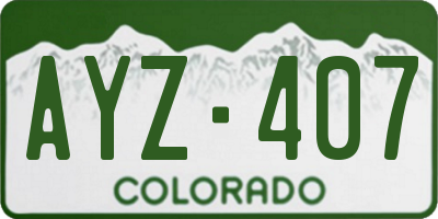 CO license plate AYZ407